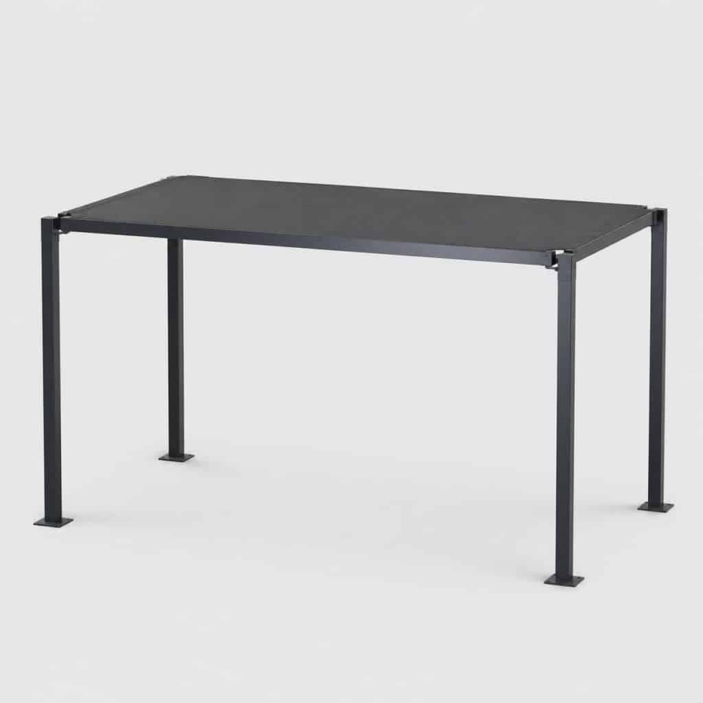 Tonnelle fixe rectangulaire à ossature acier anthracite sur fond neutre